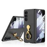 For Samsung Galaxy Z Fold5 GKK Ultra-thin Triaxial Ring Holder PC Phone Case(Black)