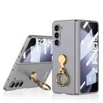 For Samsung Galaxy Z Fold5 GKK Ultra-thin Triaxial Ring Holder PC Phone Case(Grey)