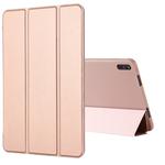 For Huawei Matepad 10.4 GEBEI Shockproof Horizontal Flip Leather Case with Three-folding Holder(Rose Gold)