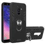 For Samsung Galaxy A6+ (2018) 2 in 1 Armour Series PC + TPU Protective Case with Ring Holder(Black)