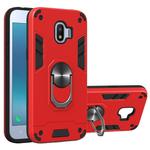 For Samsung Galaxy J2 Pro (2018) 2 in 1 Armour Series PC + TPU Protective Case with Ring Holder(Red)