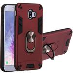 For Samsung Galaxy J4 (2018) 2 in 1 Armour Series PC + TPU Protective Case with Ring Holder(Wine Red)
