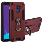 For Samsung Galaxy J6 (2018) 2 in 1 Armour Series PC + TPU Protective Case with Ring Holder(Wine Red)
