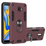 For Samsung Galaxy J6+ 2 in 1 Armour Series PC + TPU Protective Case with Ring Holder(Wine Red)