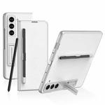 For Samsung Galaxy Z Fold5 GKK Flip Leather All-Inclusive Phone Case with Pen Holder(Silver)