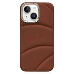 For iPhone 15 Plus Electroplating Liquid Down Jacket TPU Phone Case(Brown)