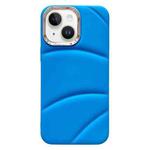 For iPhone 15 Electroplating Liquid Down Jacket TPU Phone Case(Blue)