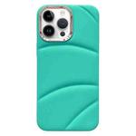 For iPhone 14 Pro Max Electroplating Liquid Down Jacket TPU Phone Case(Sky Blue)