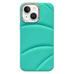 For iPhone 13 Electroplating Liquid Down Jacket TPU Phone Case(Sky Blue)