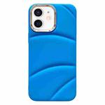 For iPhone 12 Electroplating Liquid Down Jacket TPU Phone Case(Blue)