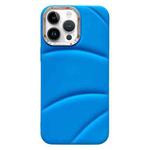 For iPhone 12 Pro Max Electroplating Liquid Down Jacket TPU Phone Case(Blue)