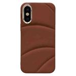 For iPhone XS / X Electroplating Liquid Down Jacket TPU Phone Case(Brown)