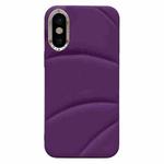 For iPhone XS / X Electroplating Liquid Down Jacket TPU Phone Case(Dark Purple)