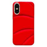 For iPhone XS / X Electroplating Liquid Down Jacket TPU Phone Case(Red)