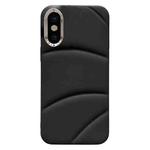 For iPhone XS Max Electroplating Liquid Down Jacket TPU Phone Case(Black)
