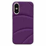For iPhone XS Max Electroplating Liquid Down Jacket TPU Phone Case(Dark Purple)