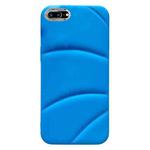 For iPhone 8 Plus / 7 Plus Electroplating Liquid Down Jacket TPU Phone Case(Blue)