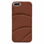 For iPhone 8 Plus / 7 Plus Electroplating Liquid Down Jacket TPU Phone Case(Brown)