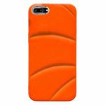 For iPhone 8 Plus / 7 Plus Electroplating Liquid Down Jacket TPU Phone Case(Orange)