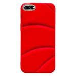 For iPhone 8 Plus / 7 Plus Electroplating Liquid Down Jacket TPU Phone Case(Red)