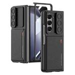 For Samsung Galaxy Z Fold5 GKK Integrated Ultra-thin Sliding Window Folding Phone Case with Card Holder(Black)