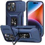 For iPhone 15 Pro Max Sliding Camshield Holder Phone Case(Blue)