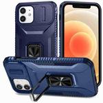 For iPhone 12 / 12 Pro Sliding Camshield Holder Phone Case(Blue)