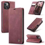 For iPhone 15 Plus CaseMe 013 Multifunctional Horizontal Flip Leather Phone Case(Wine Red)