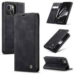 For iPhone 15 CaseMe 013 Multifunctional Horizontal Flip Leather Phone Case(Black)