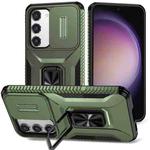 For Samsung Galaxy S23 5G Sliding Camshield Holder Phone Case(Alpine Green)