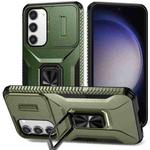 For Samsung Galaxy S23+ 5G Sliding Camshield Holder Phone Case(Alpine Green)