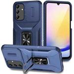 For Samsung Galaxy A25 5G Sliding Camshield Holder Phone Case(Blue)