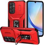 For Samsung Galaxy A35 5G Sliding Camshield Holder Phone Case(Red)