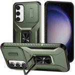 For Samsung Galaxy S23 FE 5G Sliding Camshield Holder Phone Case(Alpine Green)
