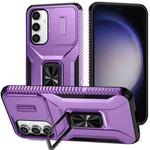 For Samsung Galaxy S23 FE 5G Sliding Camshield Holder Phone Case(Purple)