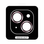 For iPhone 15 TOTU PG-1 Golden Shield Series Metal Frame Lens Protector(Pink)