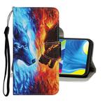 For Samsung Galaxy A21s Colored Drawing Pattern Horizontal Flip Leather Case with Holder & Card Slots & Wallet(Wolf)