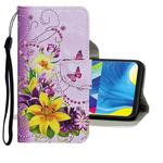 For Samsung Galaxy A21s Colored Drawing Pattern Horizontal Flip Leather Case with Holder & Card Slots & Wallet(Lily)