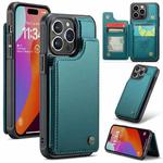 For iPhone 15 Pro Max CaseMe C22 Card Slots Holder RFID Anti-theft Phone Case(Blue Green)