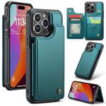 For iPhone 15 Pro CaseMe C22 Card Slots Holder RFID Anti-theft Phone Case(Blue Green)