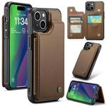 For iPhone 15 Plus CaseMe C22 Card Slots Holder RFID Anti-theft Phone Case(Brown)