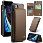 For iPhone SE 2022 / SE 2020 CaseMe C22 Card Slots Holder RFID Anti-theft Phone Case(Brown)