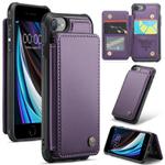 For iPhone SE 2022 / SE 2020 CaseMe C22 Card Slots Holder RFID Anti-theft Phone Case(Purple)