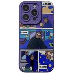 For iPhone 15 Pro Max Liquid Angel Eyes Bearded TPU Phone Case(Purple)