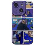 For iPhone 15 Liquid Angel Eyes Bearded TPU Phone Case(Purple)