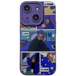 For iPhone 14 Plus Liquid Angel Eyes Bearded TPU Phone Case(Purple)