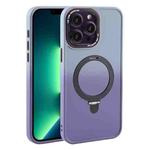 For iPhone 13 Pro Max Gradient MagSafe Holder Liquid TPU Hybrid PC Phone Case(Blue Purple)