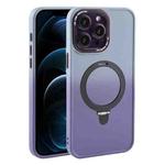 For iPhone 12 Pro Max Gradient MagSafe Holder Liquid TPU Hybrid PC Phone Case(Blue Purple)