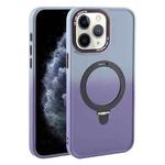 For iPhone 11 Pro Max Gradient MagSafe Holder Liquid TPU Hybrid PC Phone Case(Blue Purple)