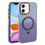 For iPhone 11 Gradient MagSafe Holder Liquid TPU Hybrid PC Phone Case(Blue Purple)